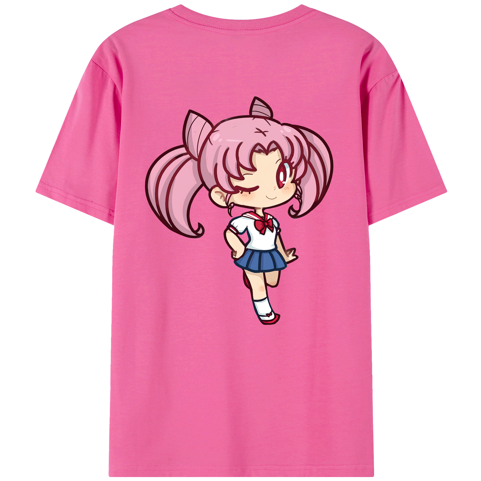 （画像用） 美少女戦士セーラームーン ちびうさ Sailor Moon Chibiusa Tsukino Usagi Small Lady Serenity レディース半袖Tシャツ(バックプリント)